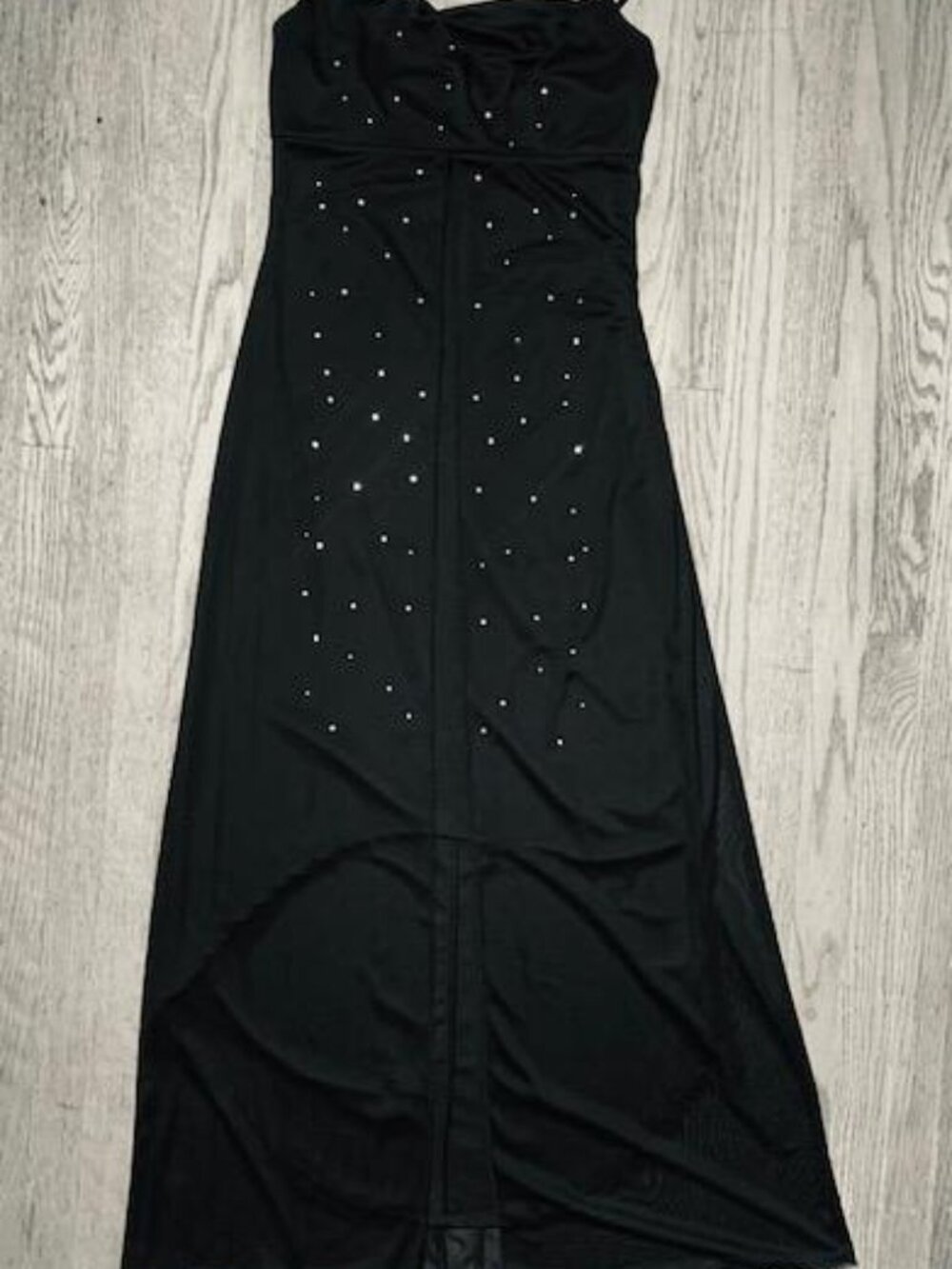 VTG Y2K Candy Rocket Sparkly Asymmetrical High Low Maxi Dress M Prom Goth HOCO